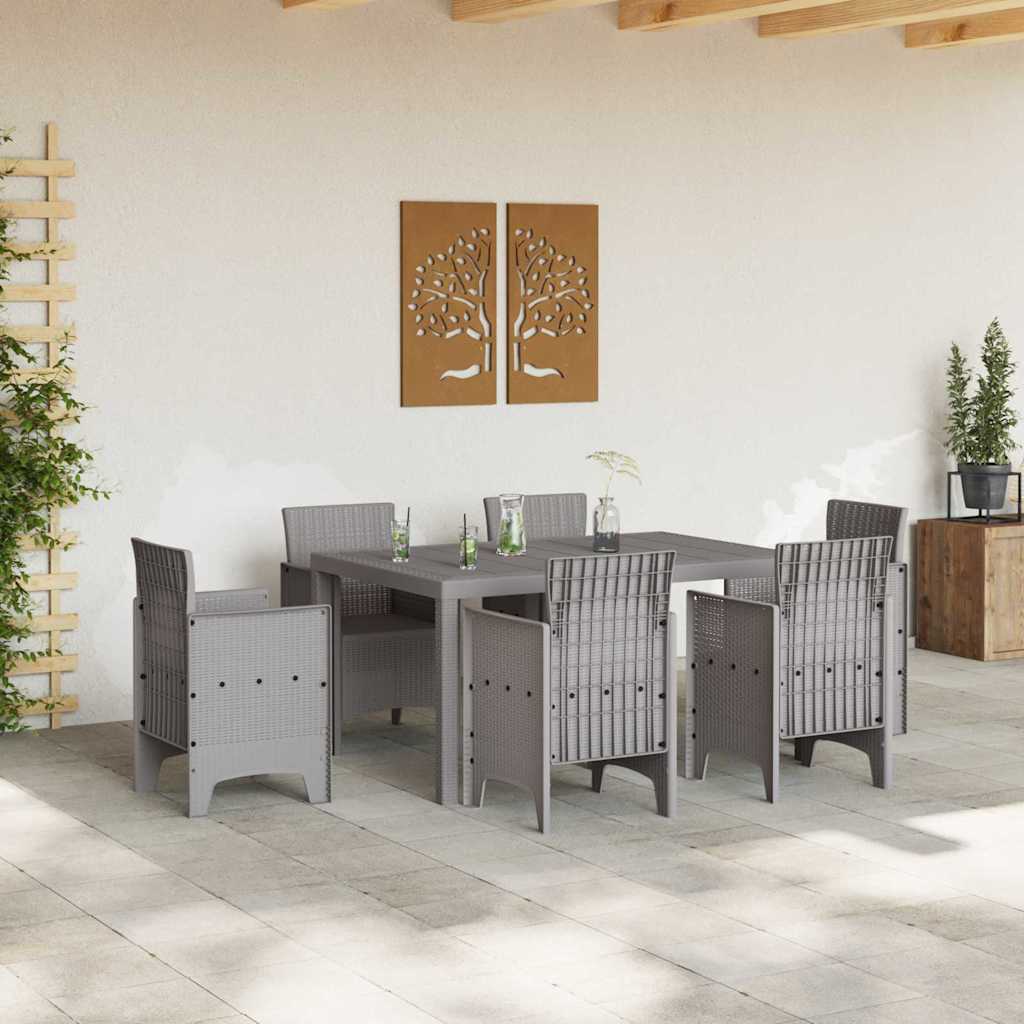 Gartentisch Hellgrau 150 x 100 x 73 cm Poly-Rattan