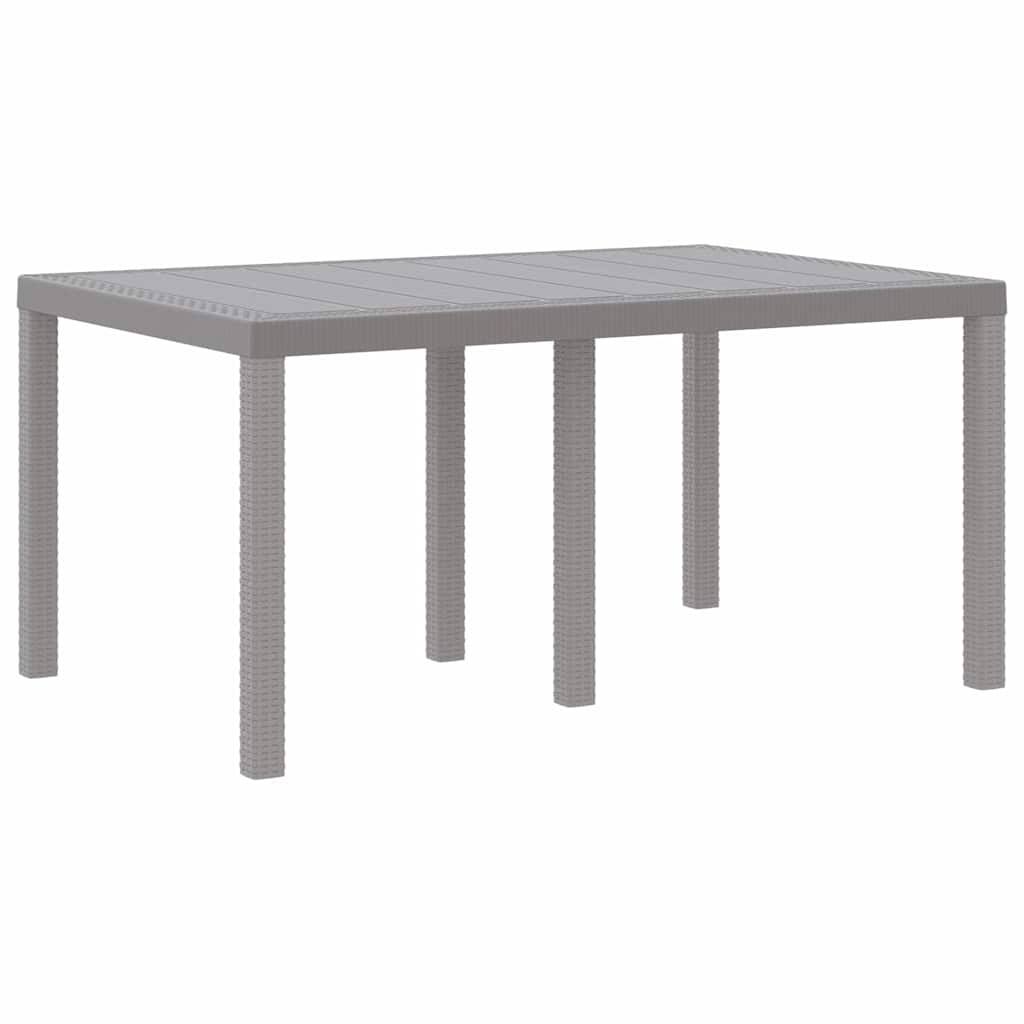 Gartentisch Hellgrau 150 x 100 x 73 cm Poly-Rattan
