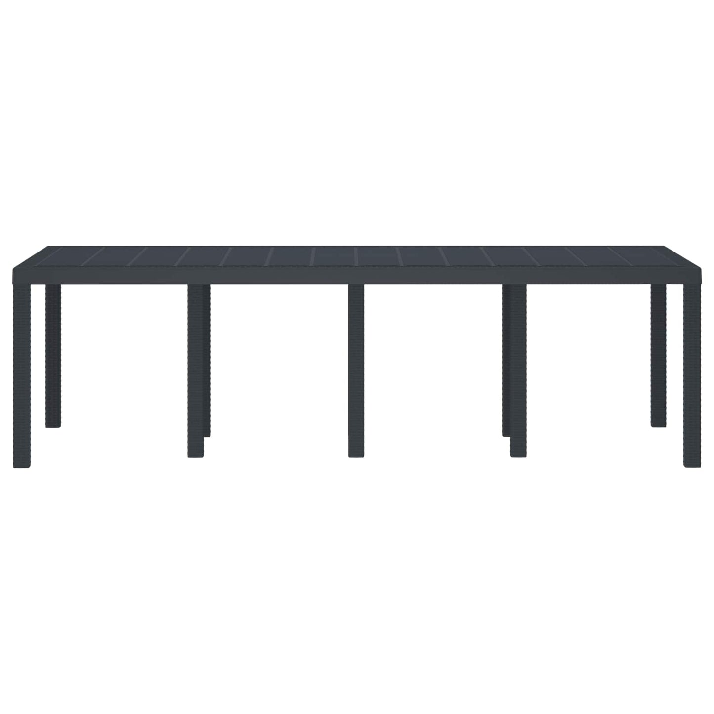 Gartentisch Anthrazit 250 x 100 x 73 cm Poly-Rattan