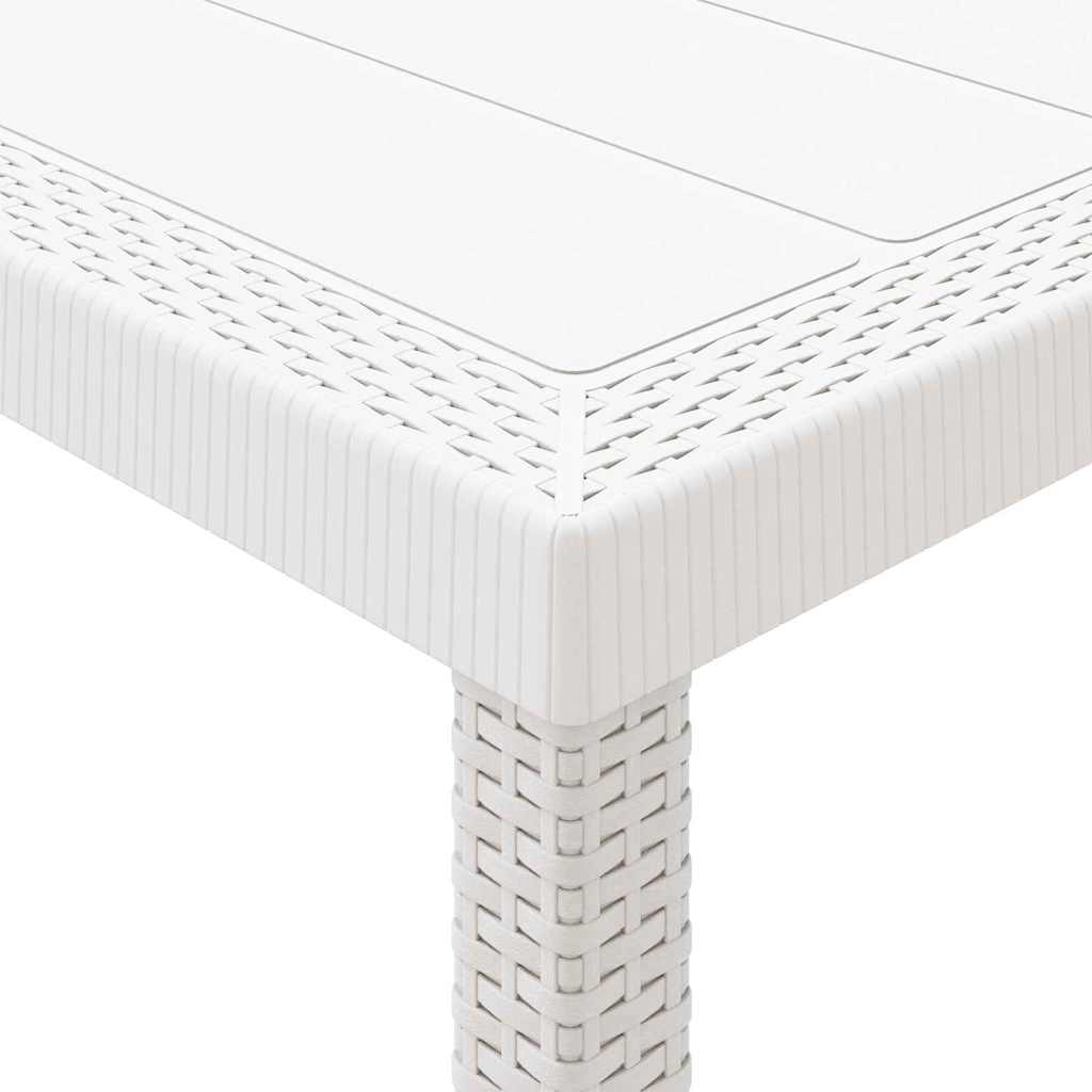 Gartentisch Weiß 250 x 100 x 73 cm Poly-Rattan