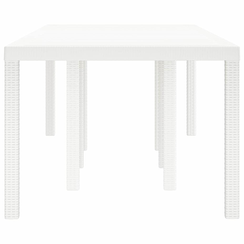 Gartentisch Weiß 250 x 100 x 73 cm Poly-Rattan