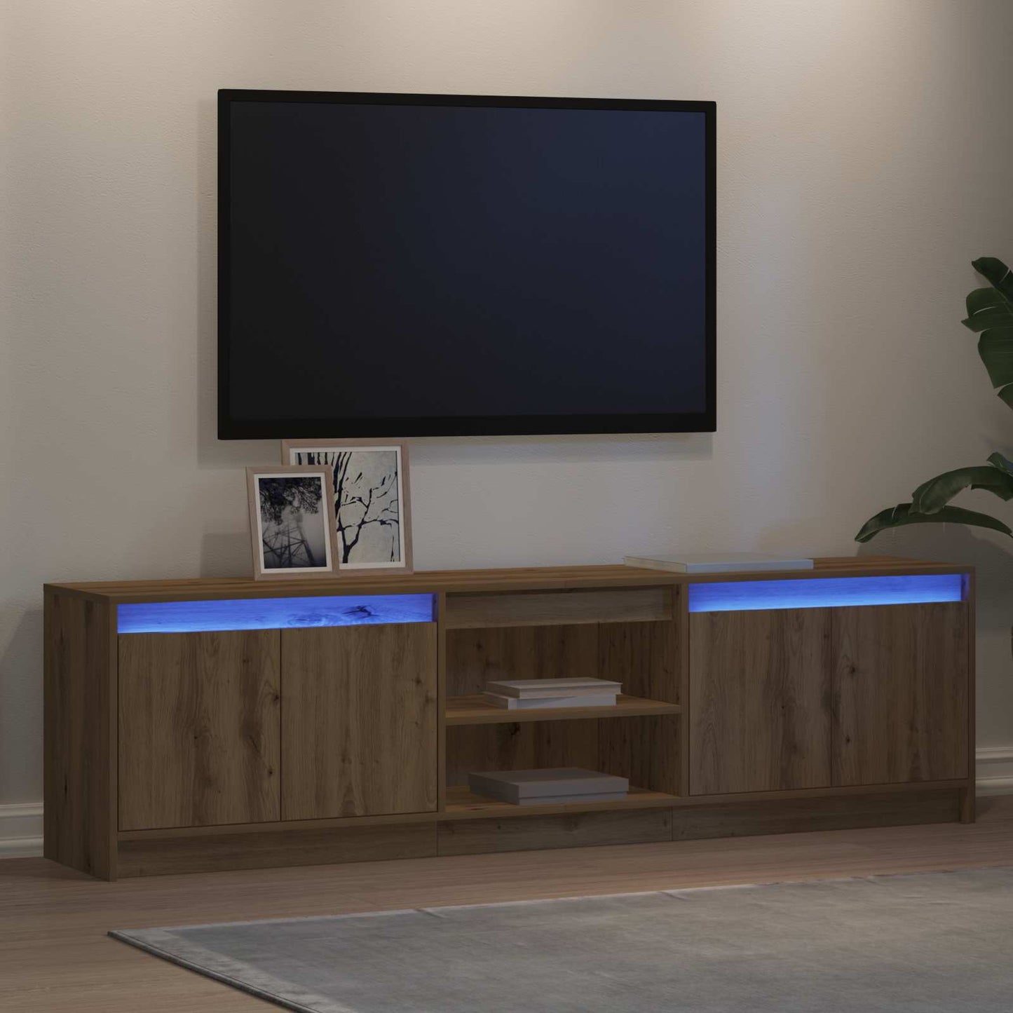 TV-Einheiten 2 pcs Braun 180 x 34 x 50 cm Holzwerkstoff