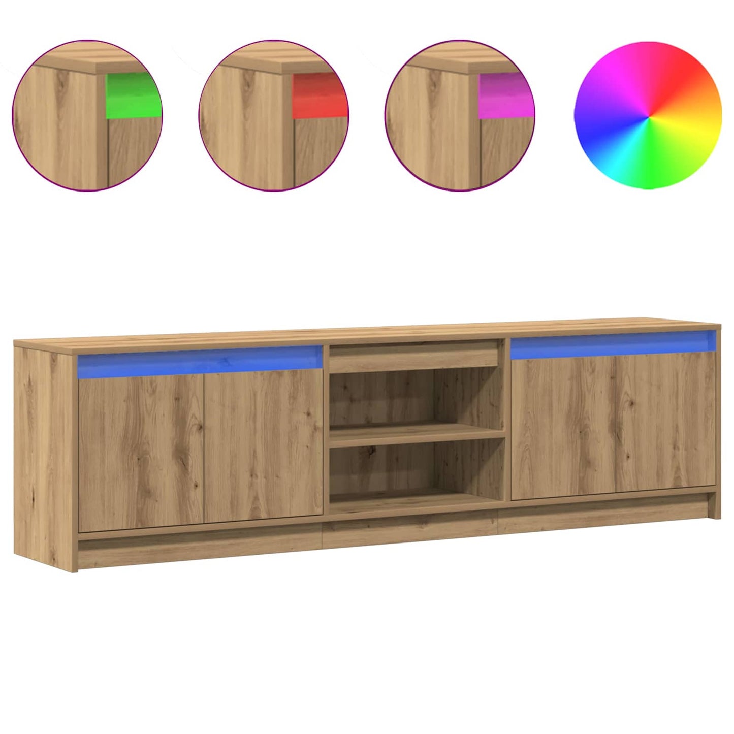 TV-Einheiten 2 pcs Braun 180 x 34 x 50 cm Holzwerkstoff