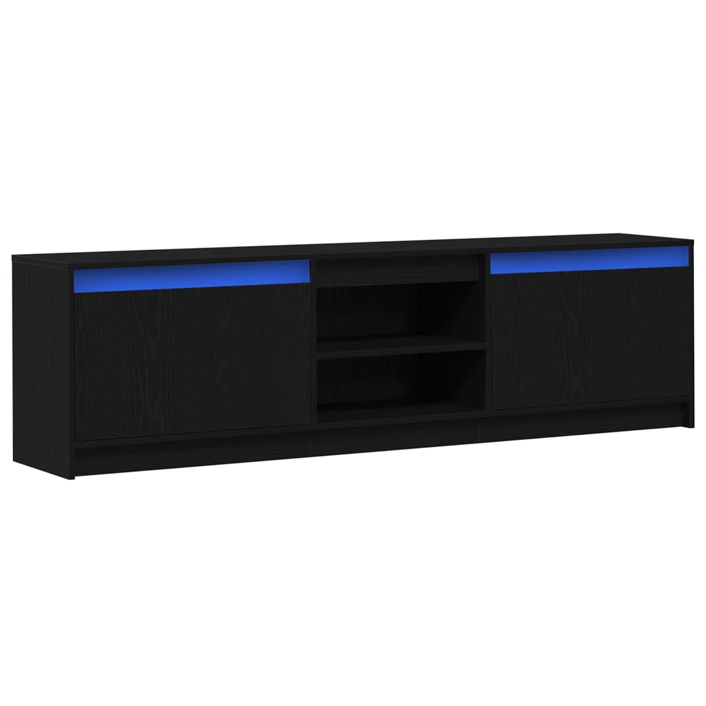 TV-Einheiten 2 pcs Schwarz 180 x 34 x 50 cm Holzwerkstoff