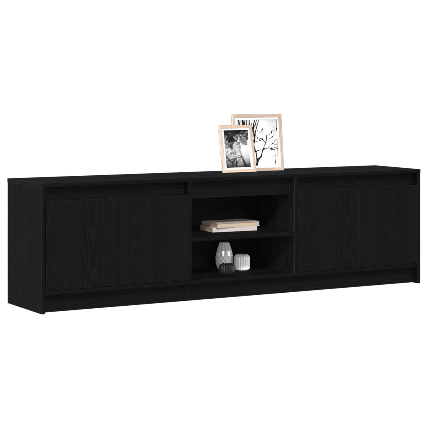 TV-Einheiten 2 pcs Schwarz 180 x 34 x 50 cm Holzwerkstoff