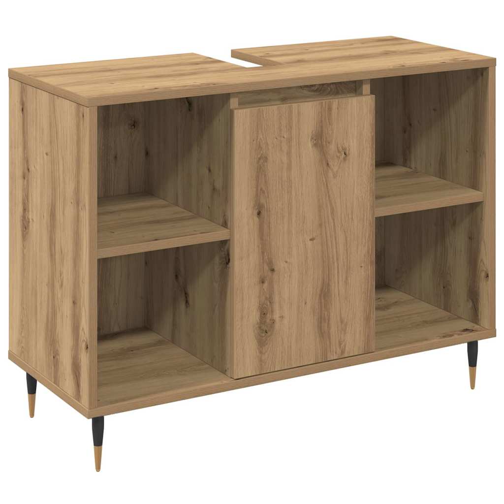 Badezimmermöbel-Set mit Regal 3 pcs Artisan-Eiche Holzwerkstoff