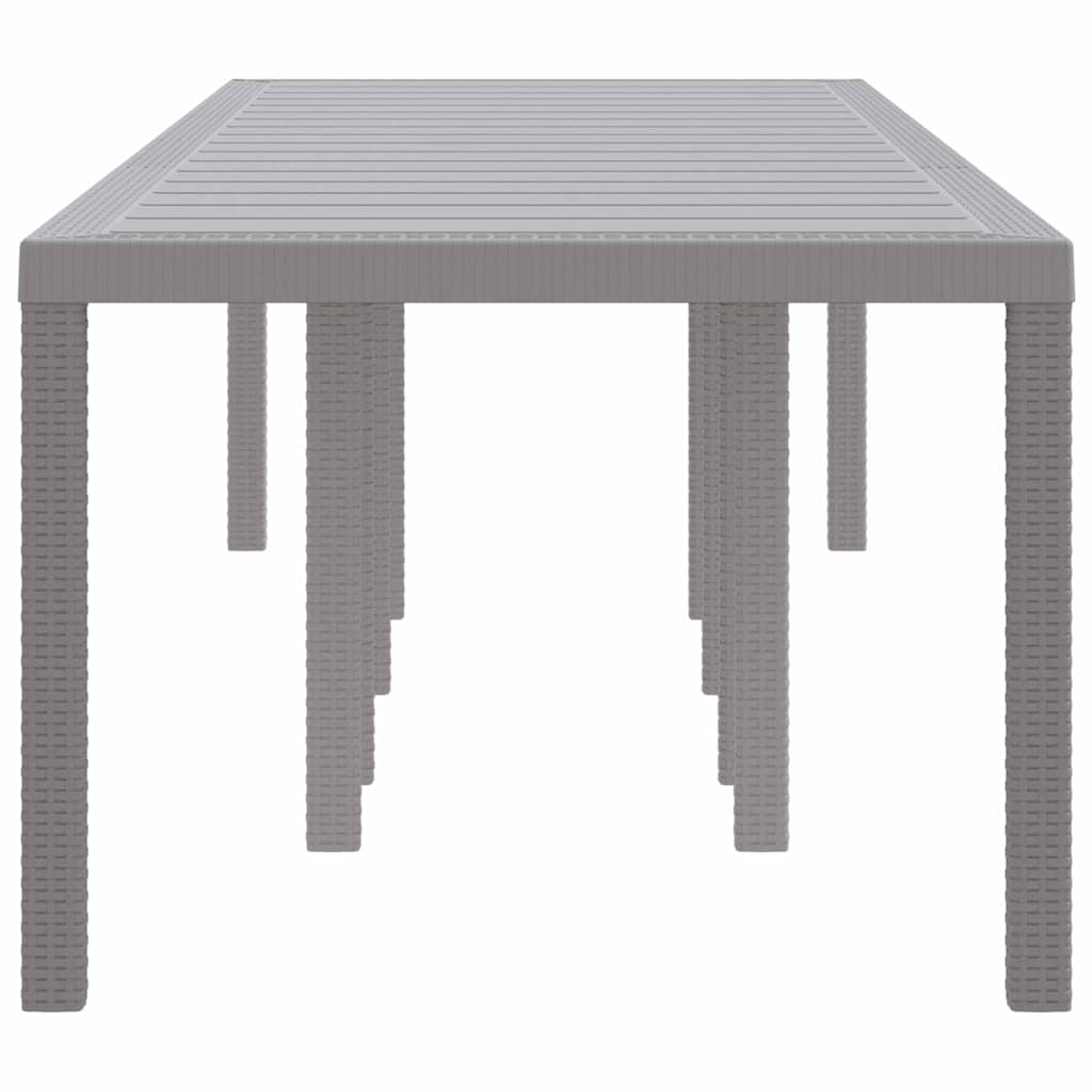 Gartentisch Hellgrau 300 x 100 x 73 cm Poly-Rattan