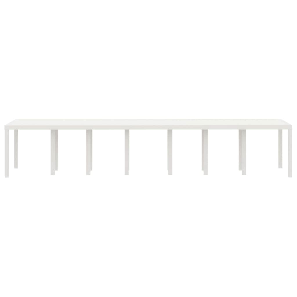 Gartentisch Weiß 400 x 100 x 73 cm Poly-Rattan