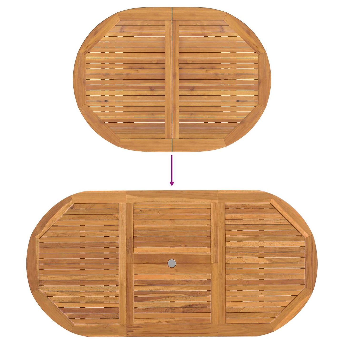 Garten Essgruppe 7 pcs Braun Massivholz Teak