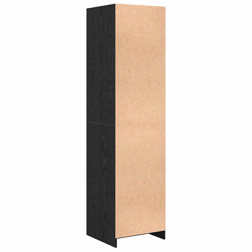 Kleiderschrank mit Regal Schwarz Eichen-Optik 50 x 50 x 200 cm