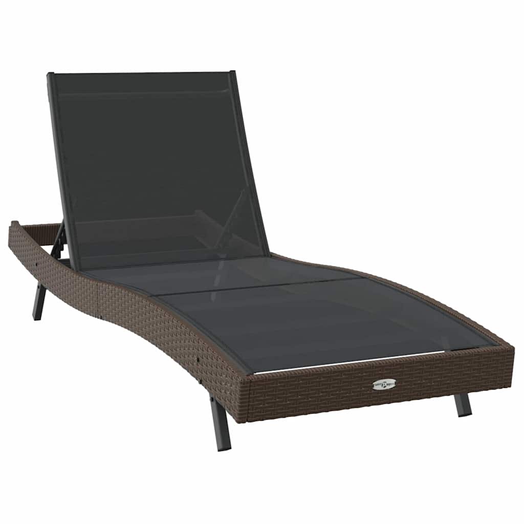Sonnenliege 3 pcs Braun 197 x 70 x 82 cm Poly-Rattan