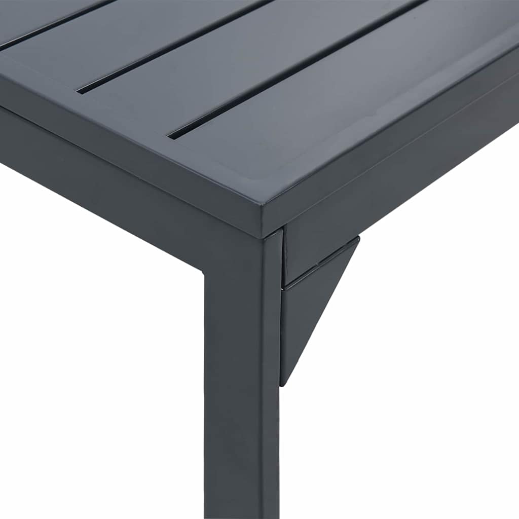 Esstisch für draußen 2 pcs Anthrazit 210 x 90 x 73 cm Stahl