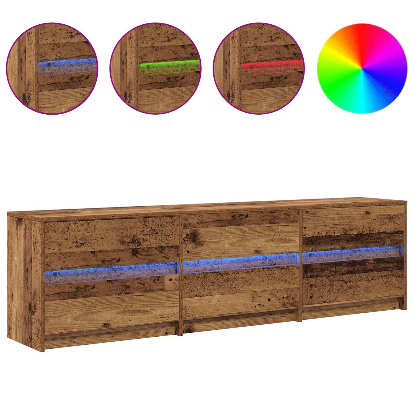 TV-Einheiten 2 pcs Altholz 180 x 34 x 50 cm Holzwerkstoff