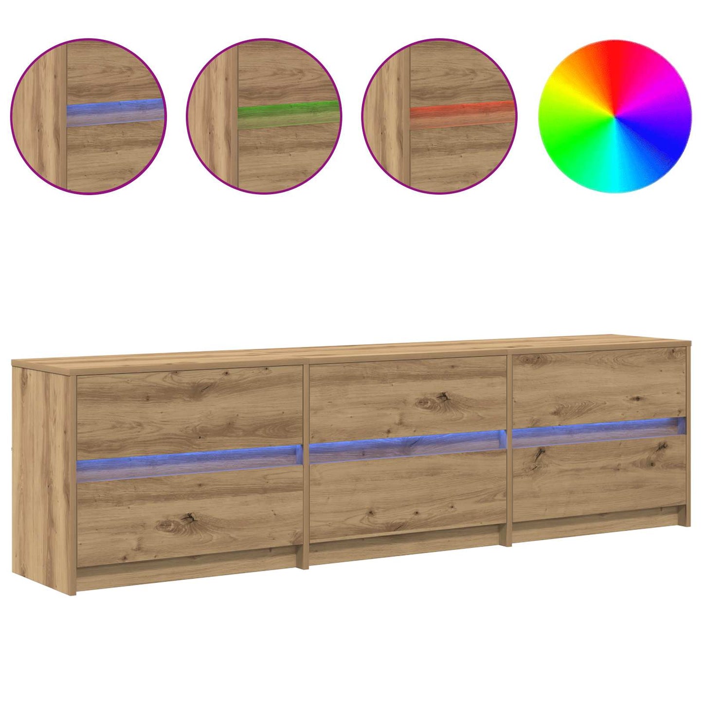 TV-Einheiten 2 pcs Artisan-Eiche 180 x 34 x 50 cm Holzwerkstoff