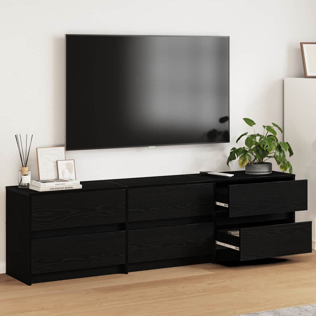 TV-Einheiten 2 pcs Schwarz Eichen-Optik 180 x 34 x 50 cm