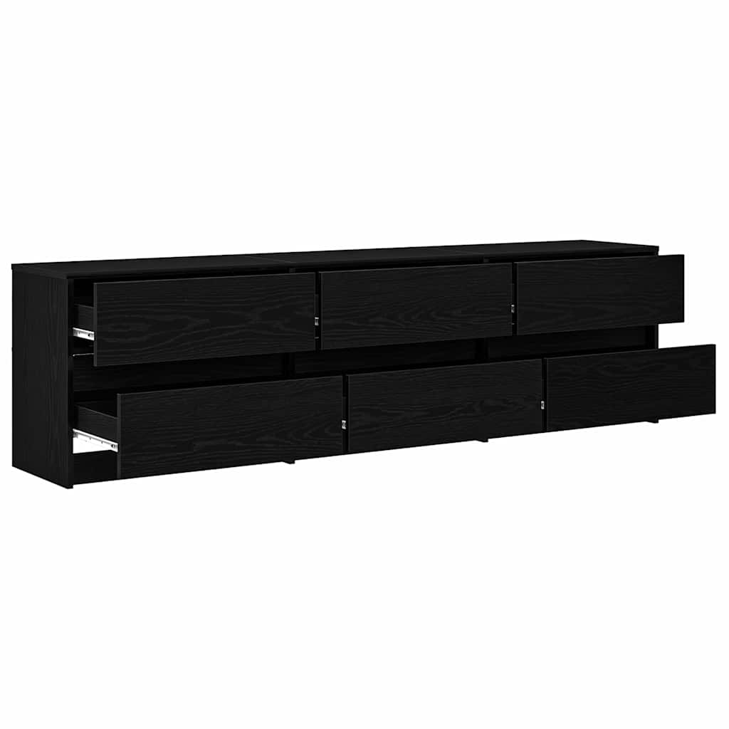 TV-Einheiten 2 pcs Schwarz Eichen-Optik 180 x 34 x 50 cm