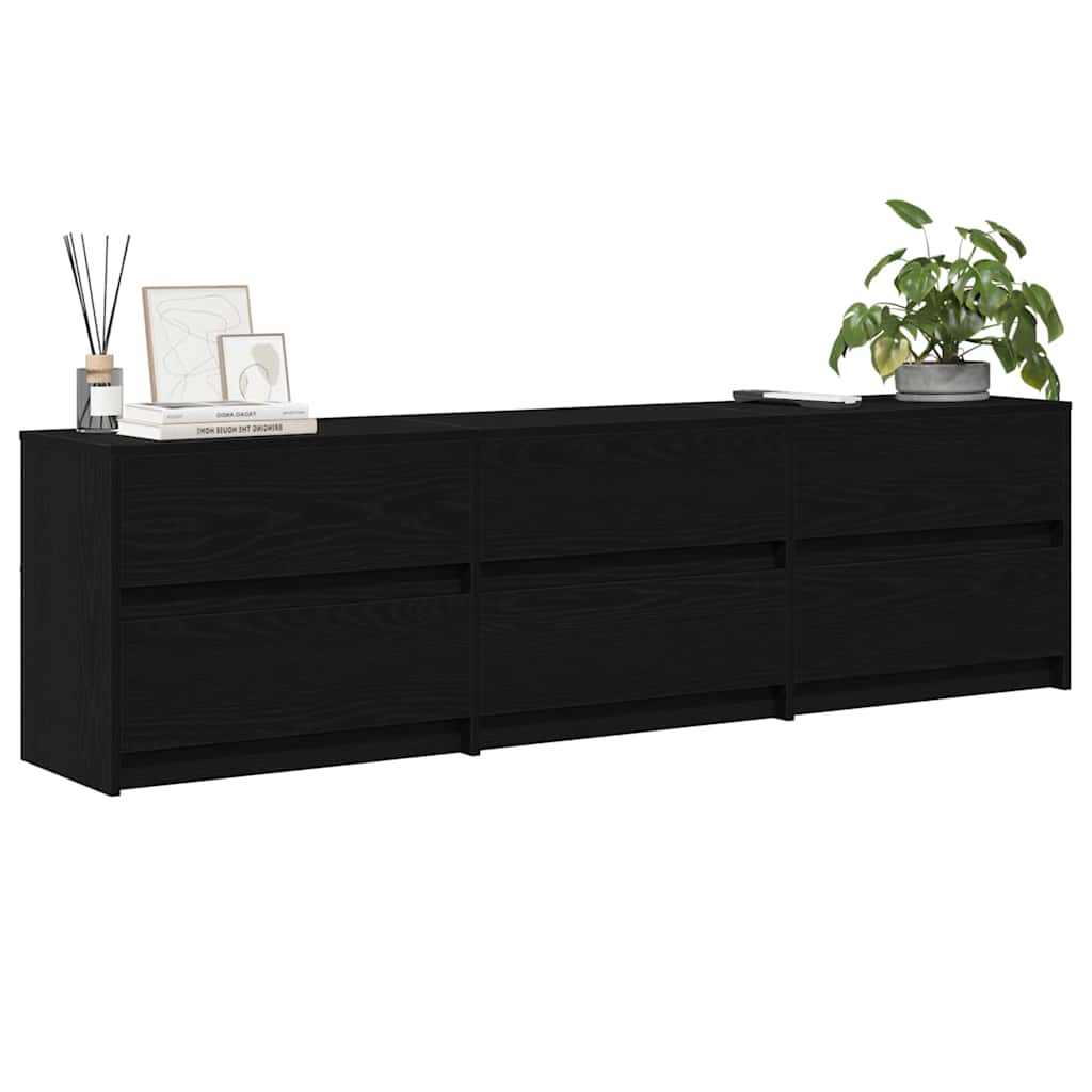 TV-Einheiten 2 pcs Schwarz Eichen-Optik 180 x 34 x 50 cm