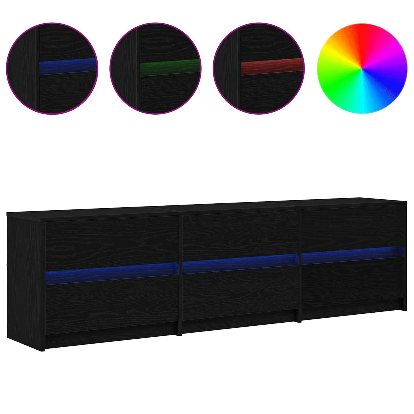 TV-Einheiten 2 pcs Schwarz Eichen-Optik 180 x 34 x 50 cm