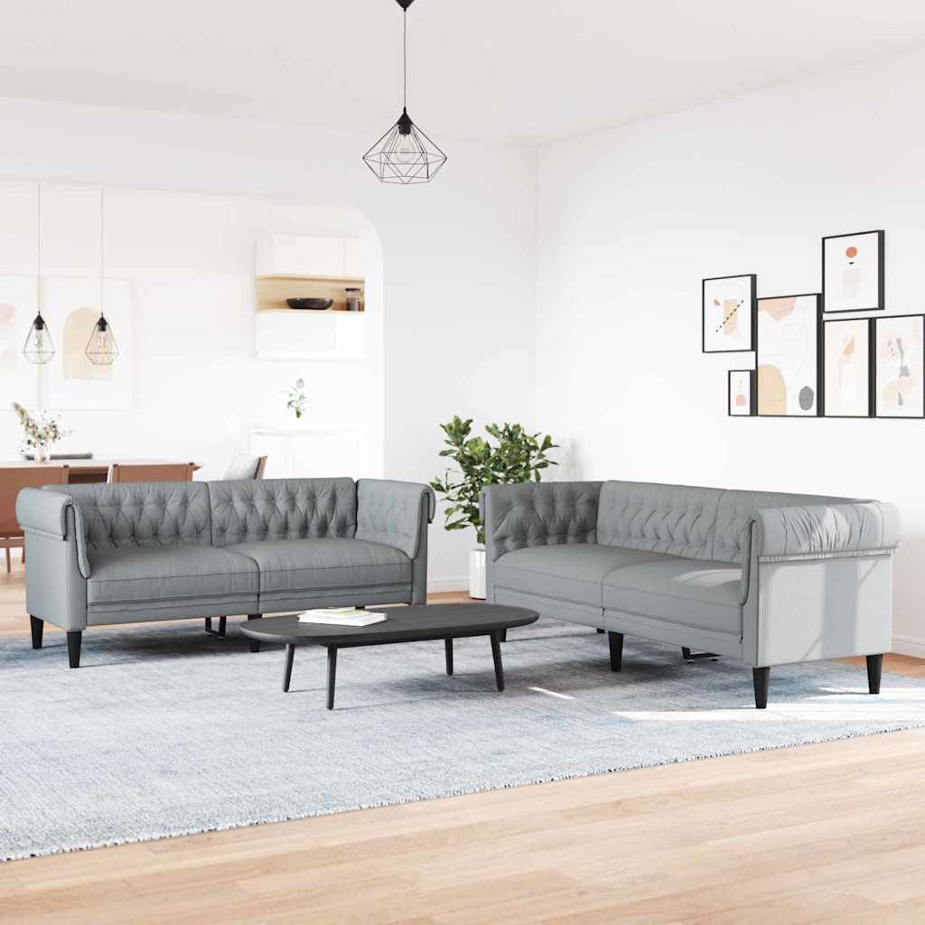 Wohnzimmer Couch 2 pcs Hellgrau 201,5 x 74,5 x 74,5 cm Stoff