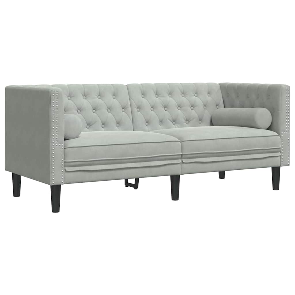 Wohnzimmer Couch 2 pcs Hellgrau 194 x 74,5 x 70,5 cm Samt