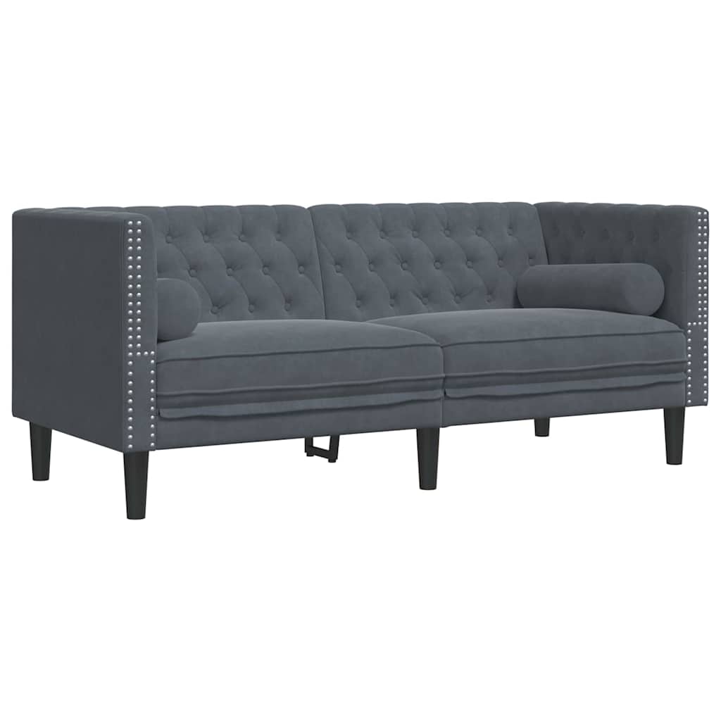 Wohnzimmer Couch 2 pcs Dunkelgrau 194 x 74,5 x 70,5 cm Samt