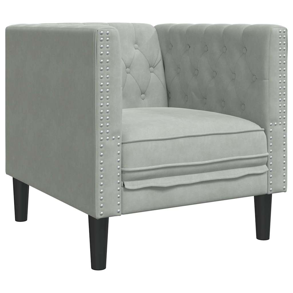 Wohnzimmer Couch 3 pcs Hellgrau 194 x 74,5 x 70,5 cm Samt