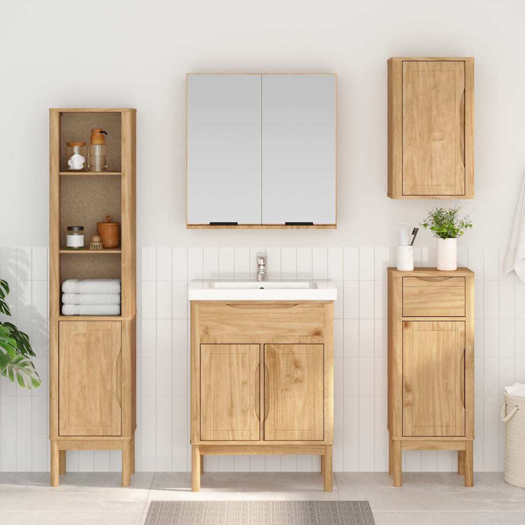 Waschbeckenschrank mit Regal FLORO Wachsbraun 60 x 40 x 80 cm