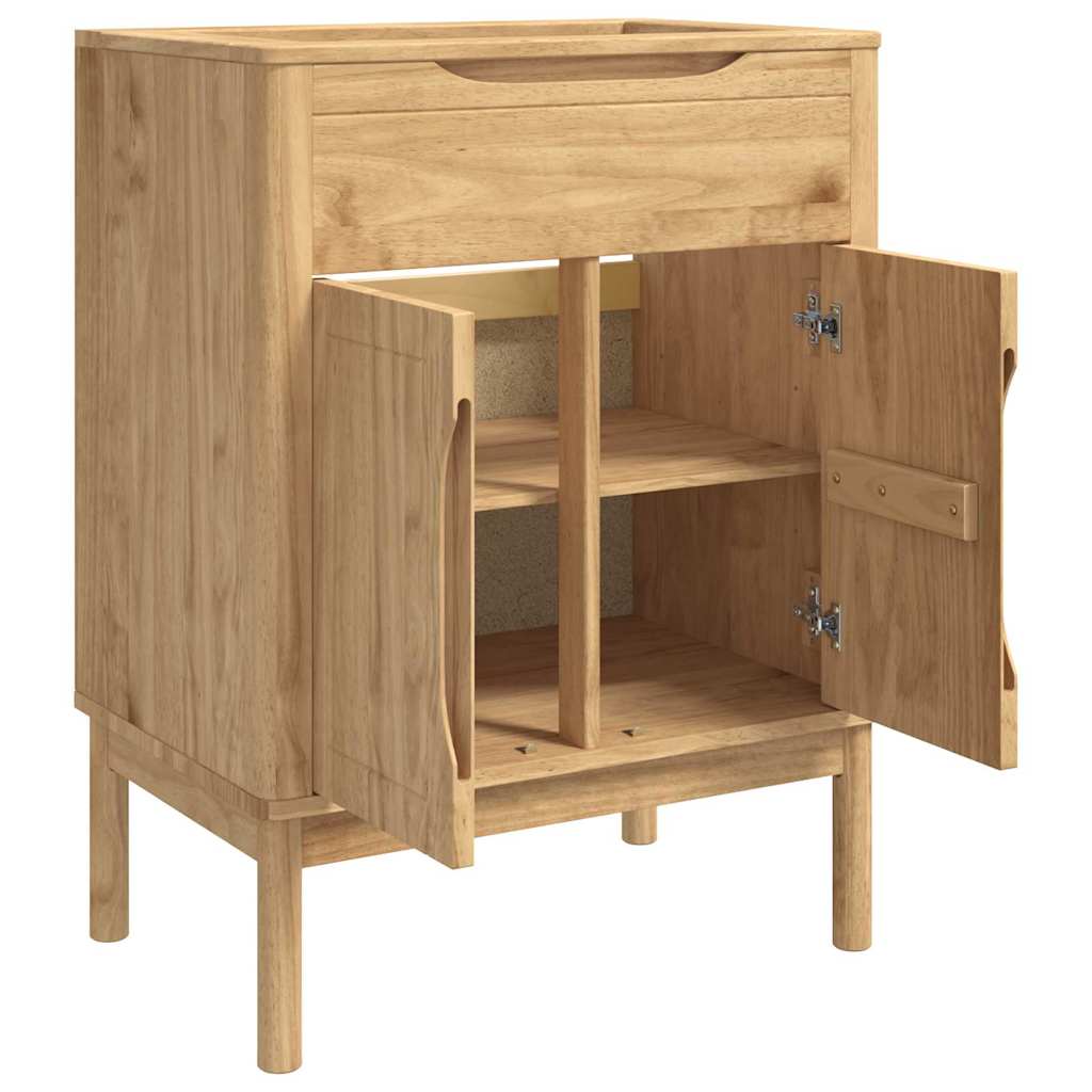 Waschbeckenschrank mit Regal FLORO Wachsbraun 60 x 40 x 80 cm