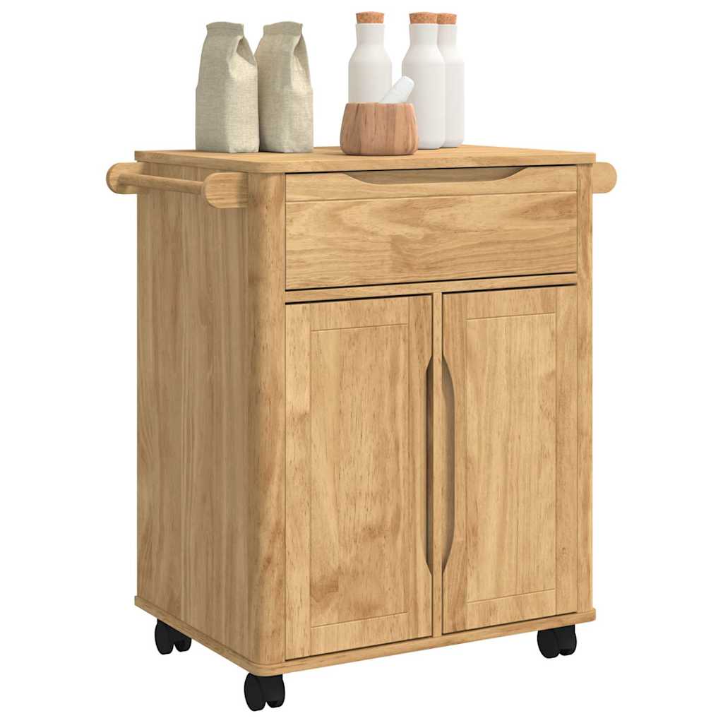 Küchentrolley FLORO Wachsbraun 72,5 x 45 x 80 cm