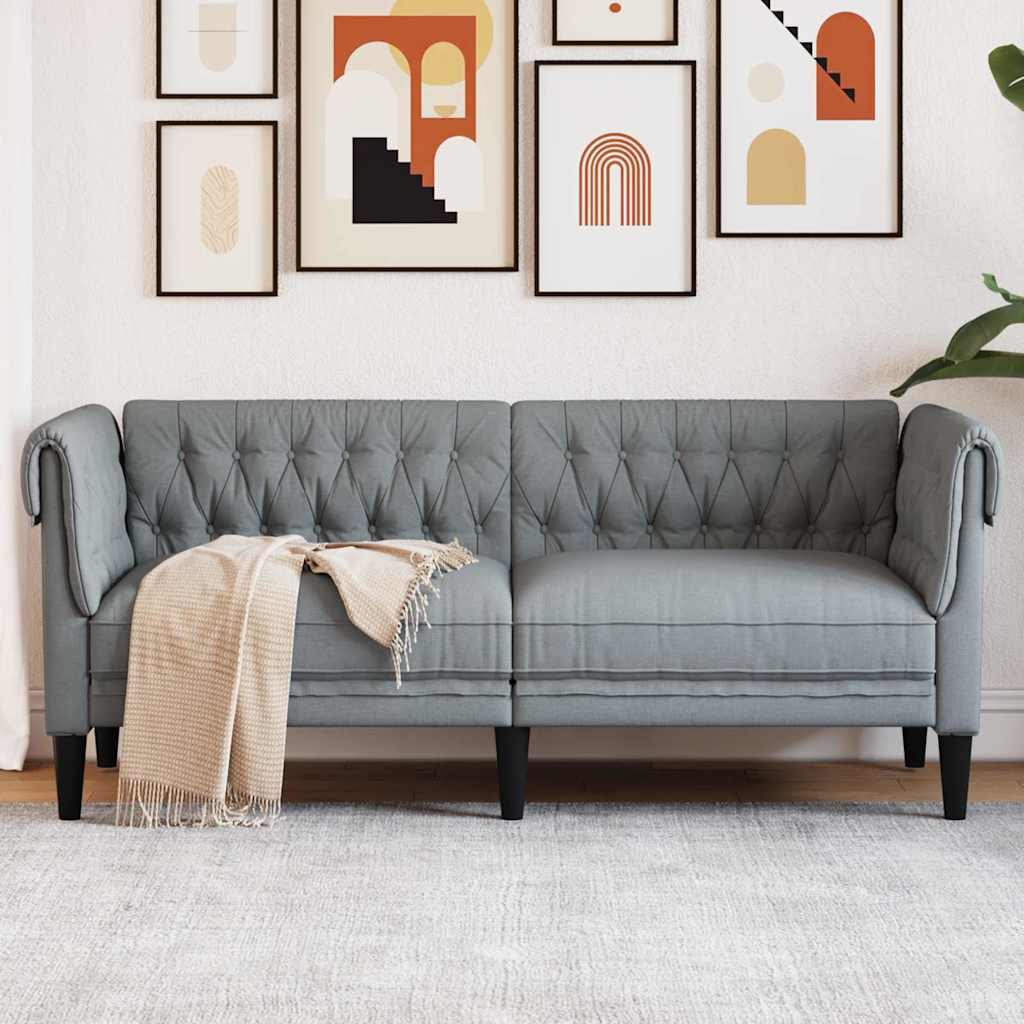 Sofa Hellgrau 182,5 x 74,5 x 74,5 cm Polyester