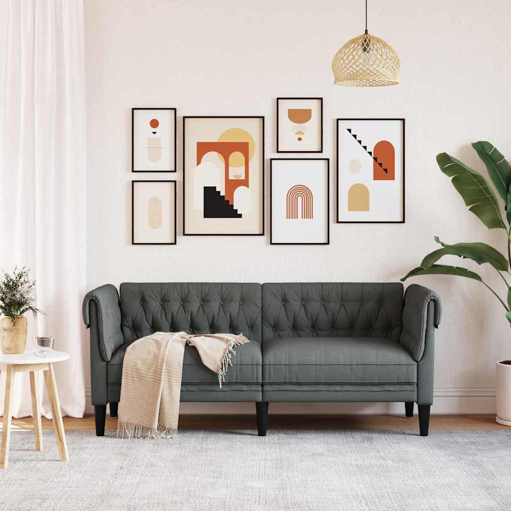 Sofa Dunkelgrau 182,5 x 74,5 x 74,5 cm Polyester