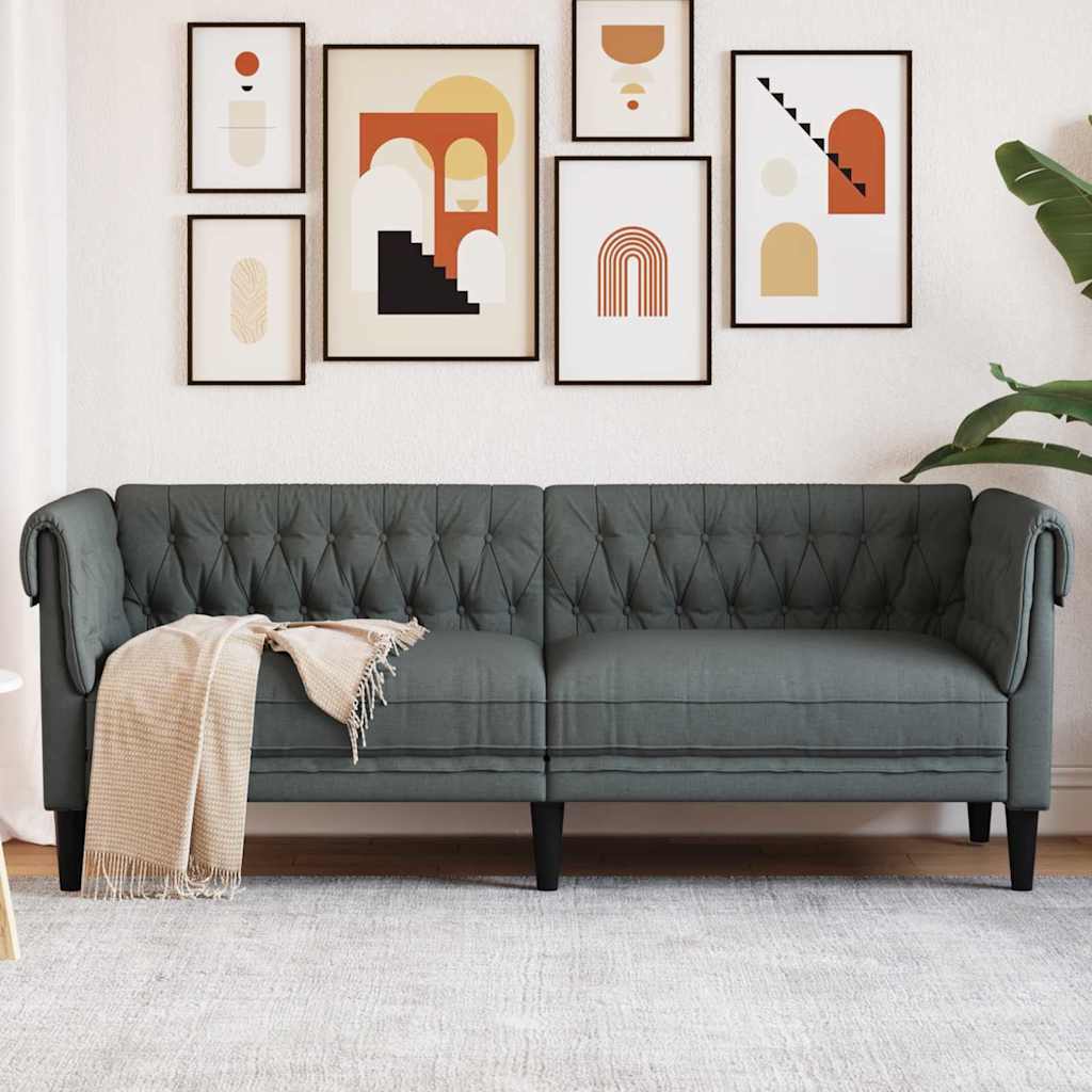 Sofa Dunkelgrau 201,5 x 74,5 x 74,5 cm Polyester