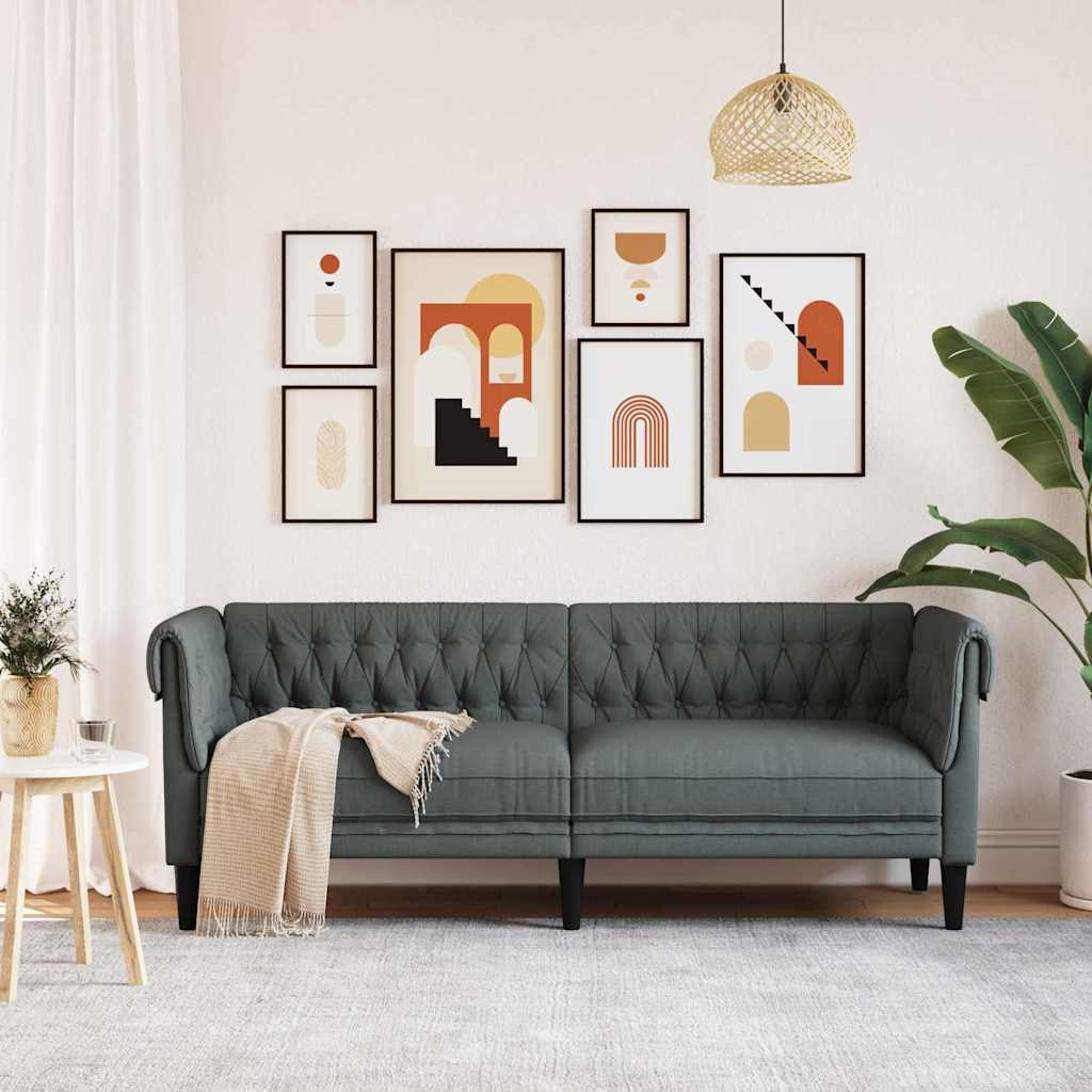 Sofa Dunkelgrau 201,5 x 74,5 x 74,5 cm Polyester