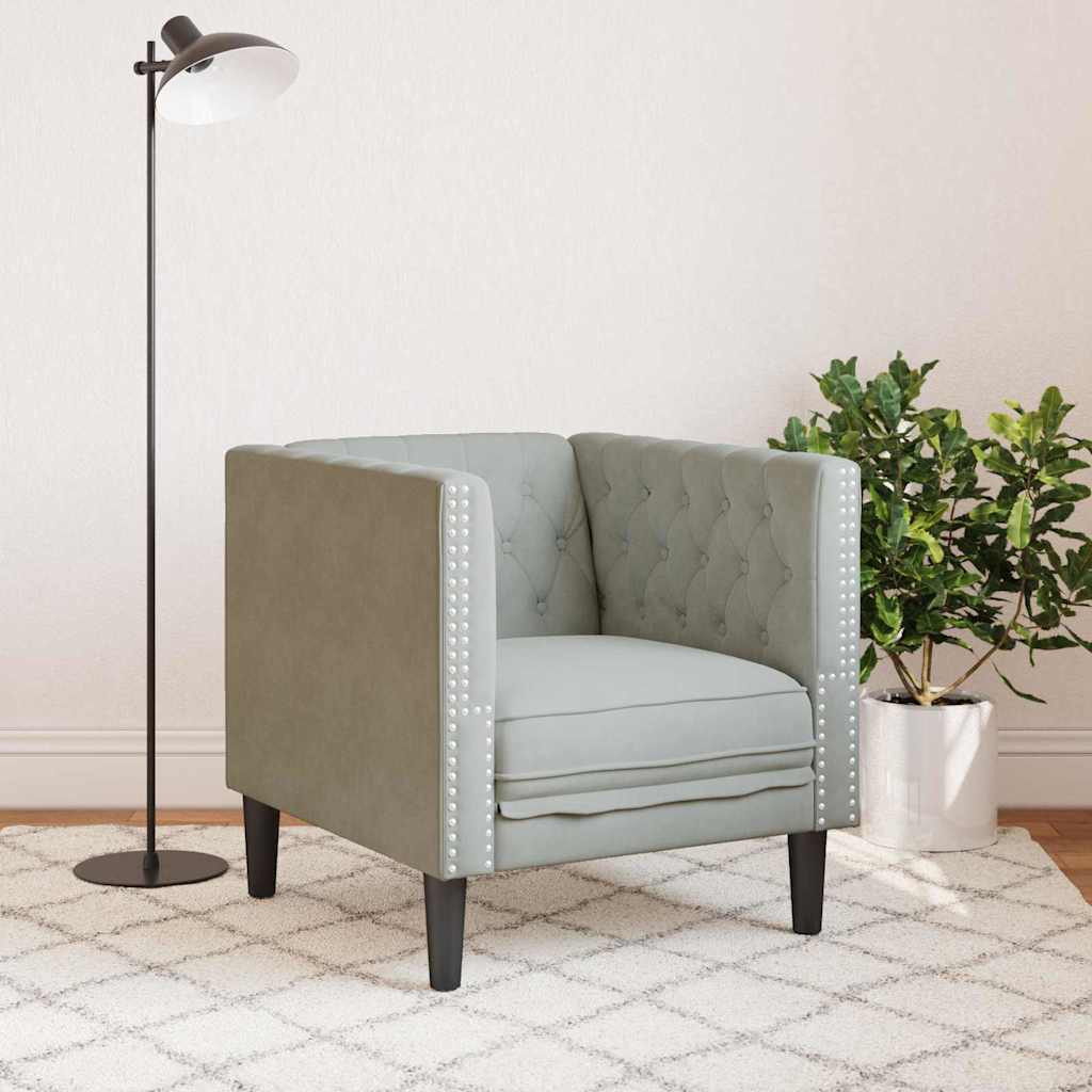Sofa Hellgrau 74,5 x 71 x 70,5 cm Samt