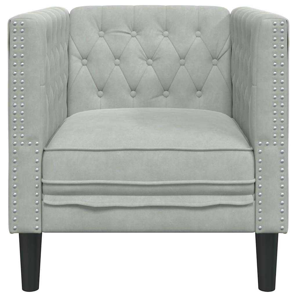 Sofa Hellgrau 74,5 x 71 x 70,5 cm Samt