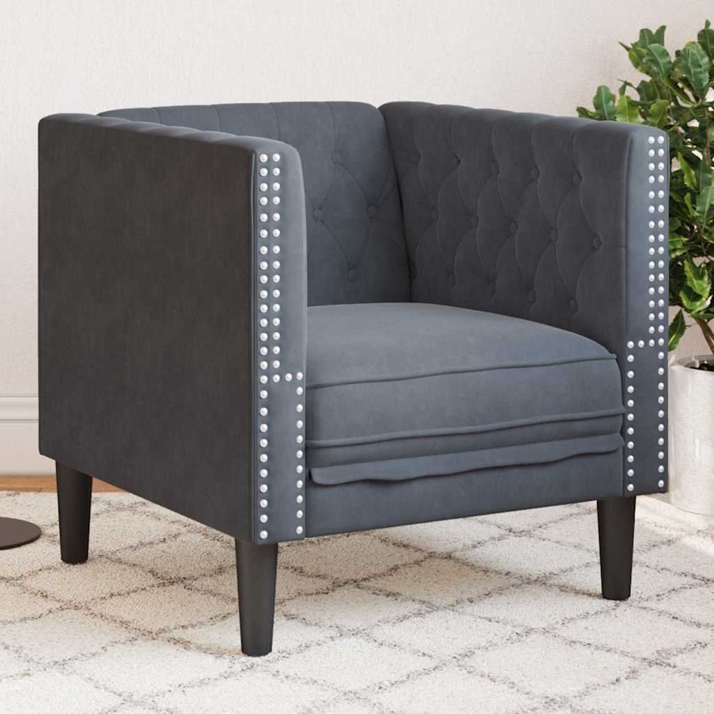 Sofa Dunkelgrau 74,5 x 71 x 70,5 cm Samt