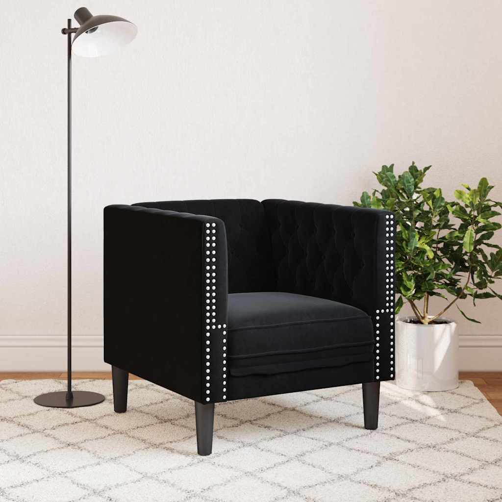 Sofa Schwarz 74,5 x 71 x 70,5 cm Samt