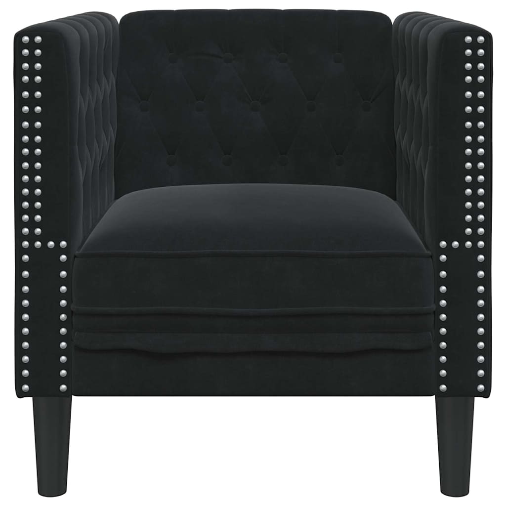Sofa Schwarz 74,5 x 71 x 70,5 cm Samt