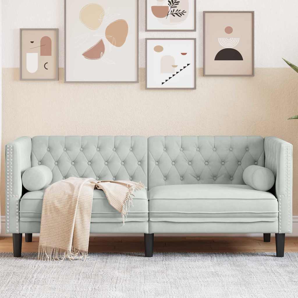 Sofa Hellgrau 174 x 74,5 x 70,5 cm Samt