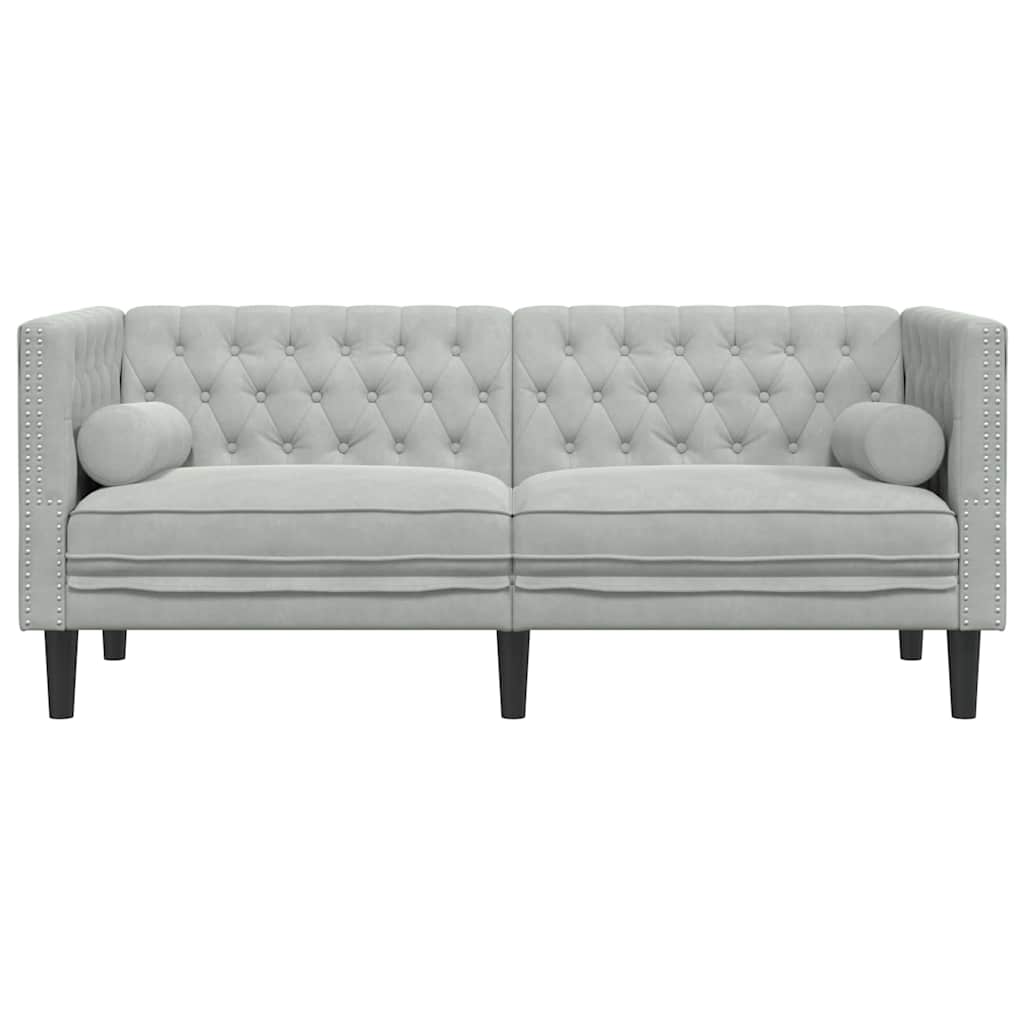 Sofa Hellgrau 174 x 74,5 x 70,5 cm Samt