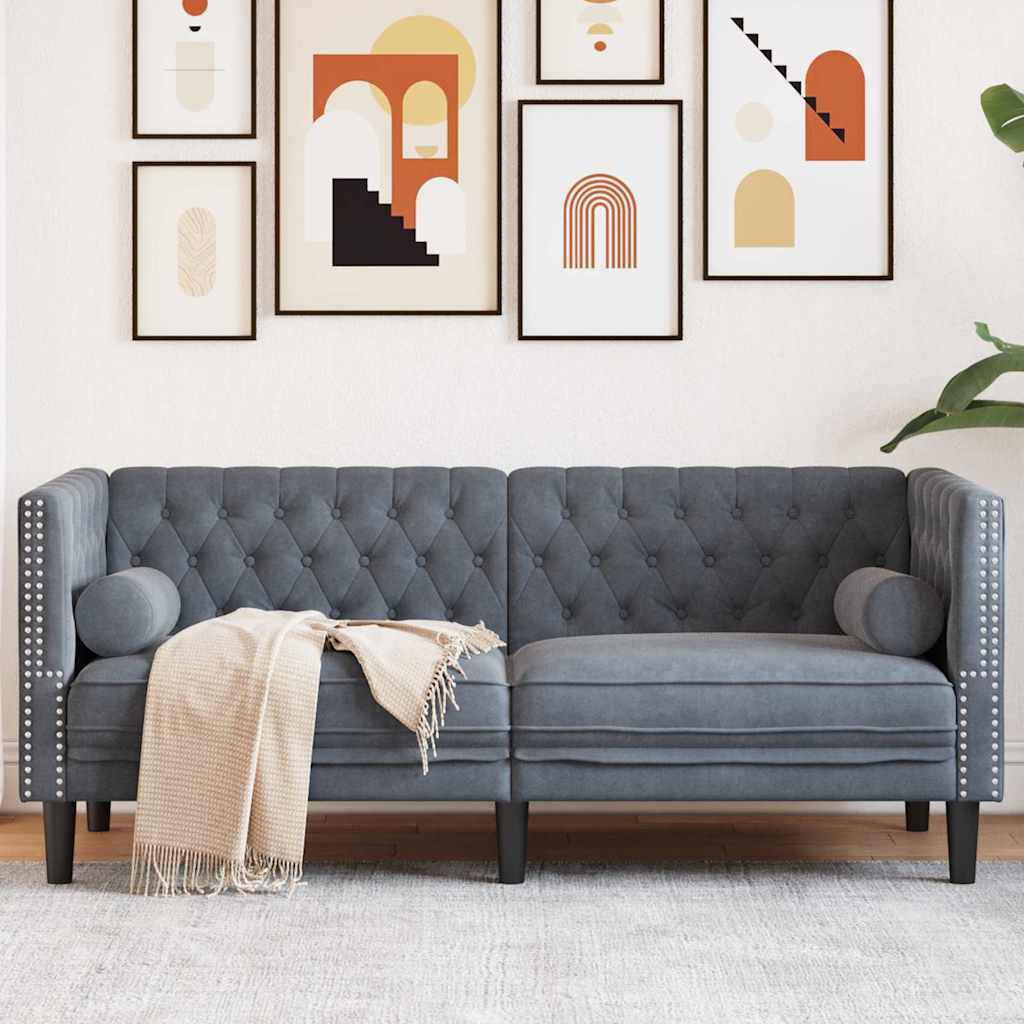 Sofa Dunkelgrau 174 x 74,5 x 70,5 cm Samt
