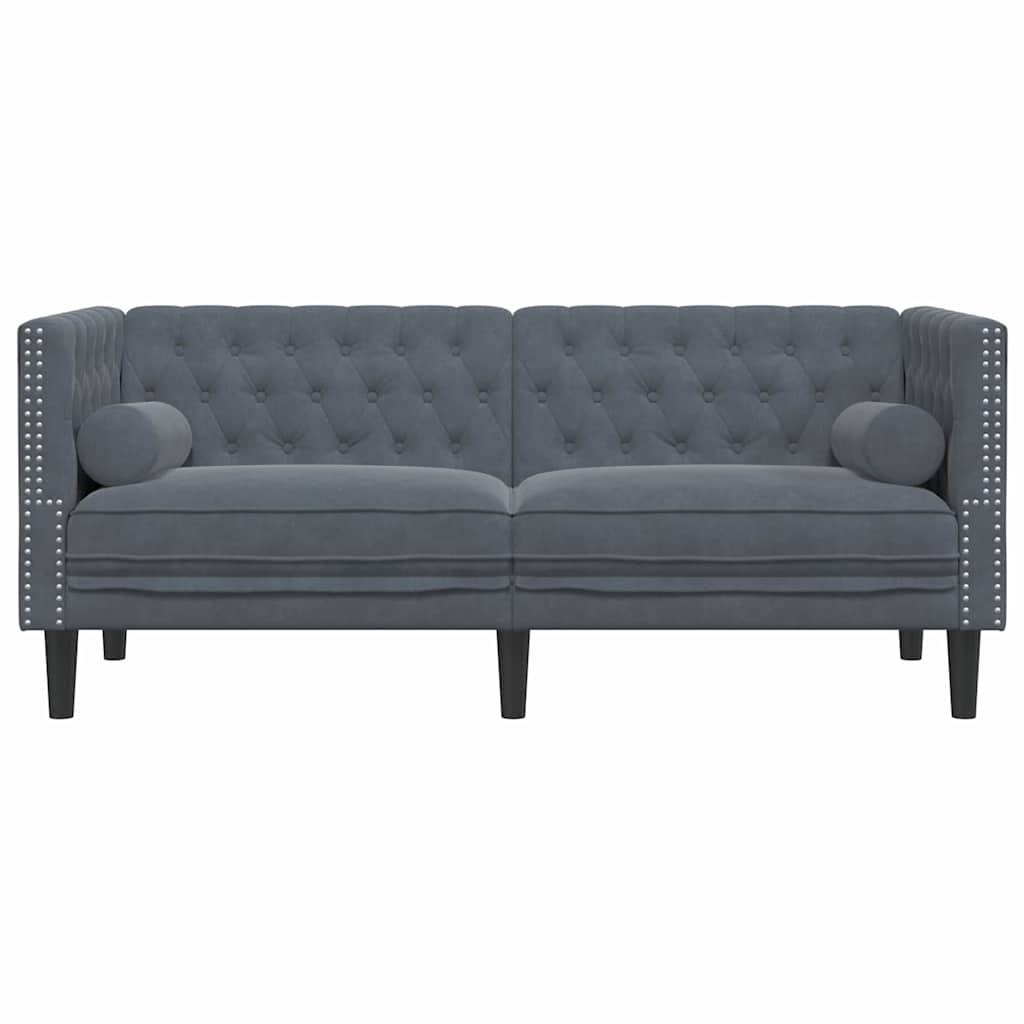 Sofa Dunkelgrau 174 x 74,5 x 70,5 cm Samt