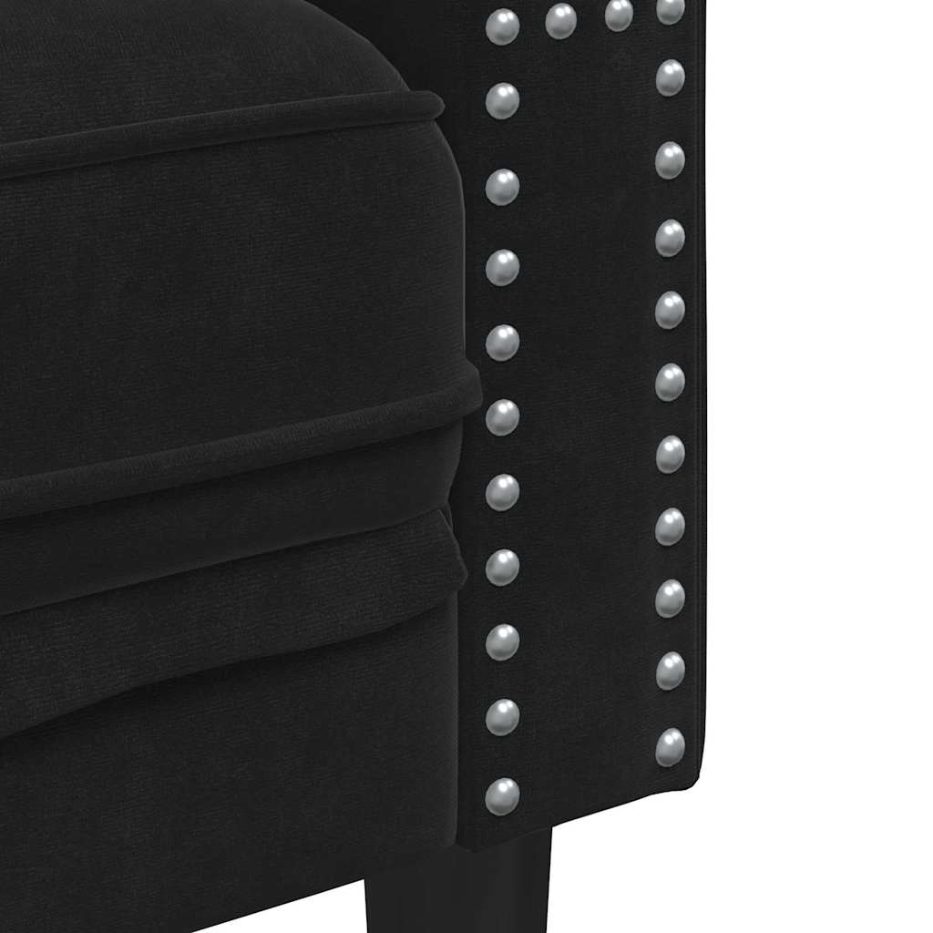 Sofa Schwarz 174 x 74,5 x 70,5 cm Samt