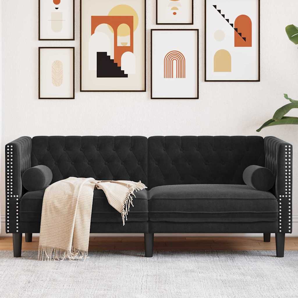 Sofa Schwarz 174 x 74,5 x 70,5 cm Samt