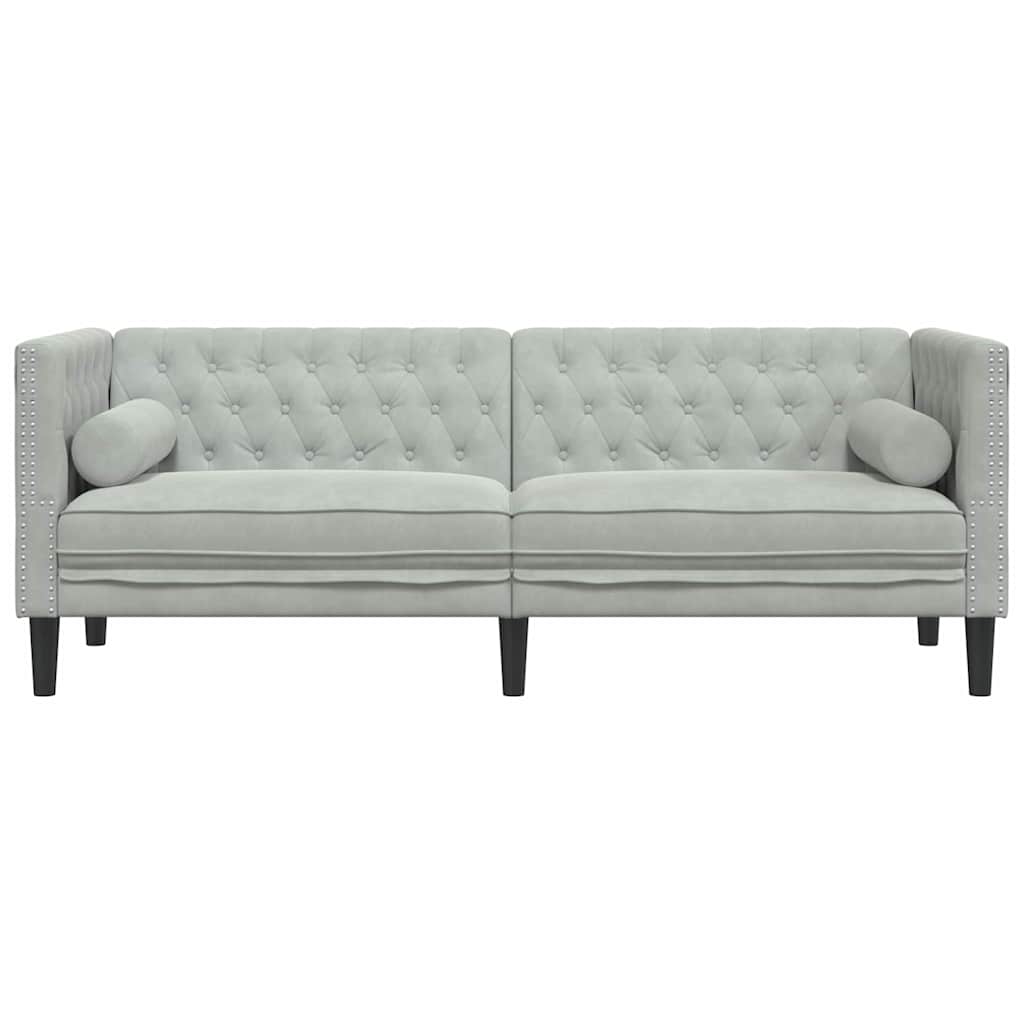 Sofa Hellgrau 194 x 74,5 x 70,5 cm Samt
