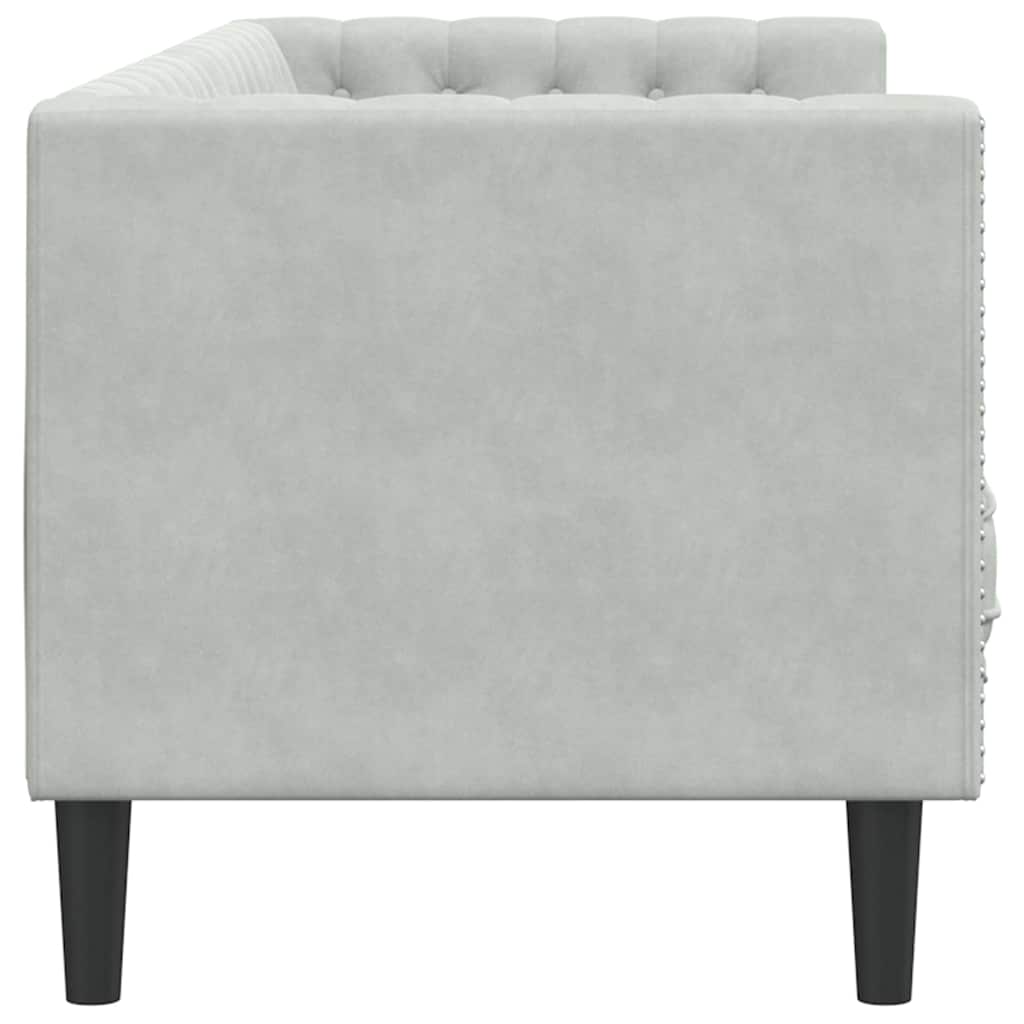 Sofa Hellgrau 194 x 74,5 x 70,5 cm Samt