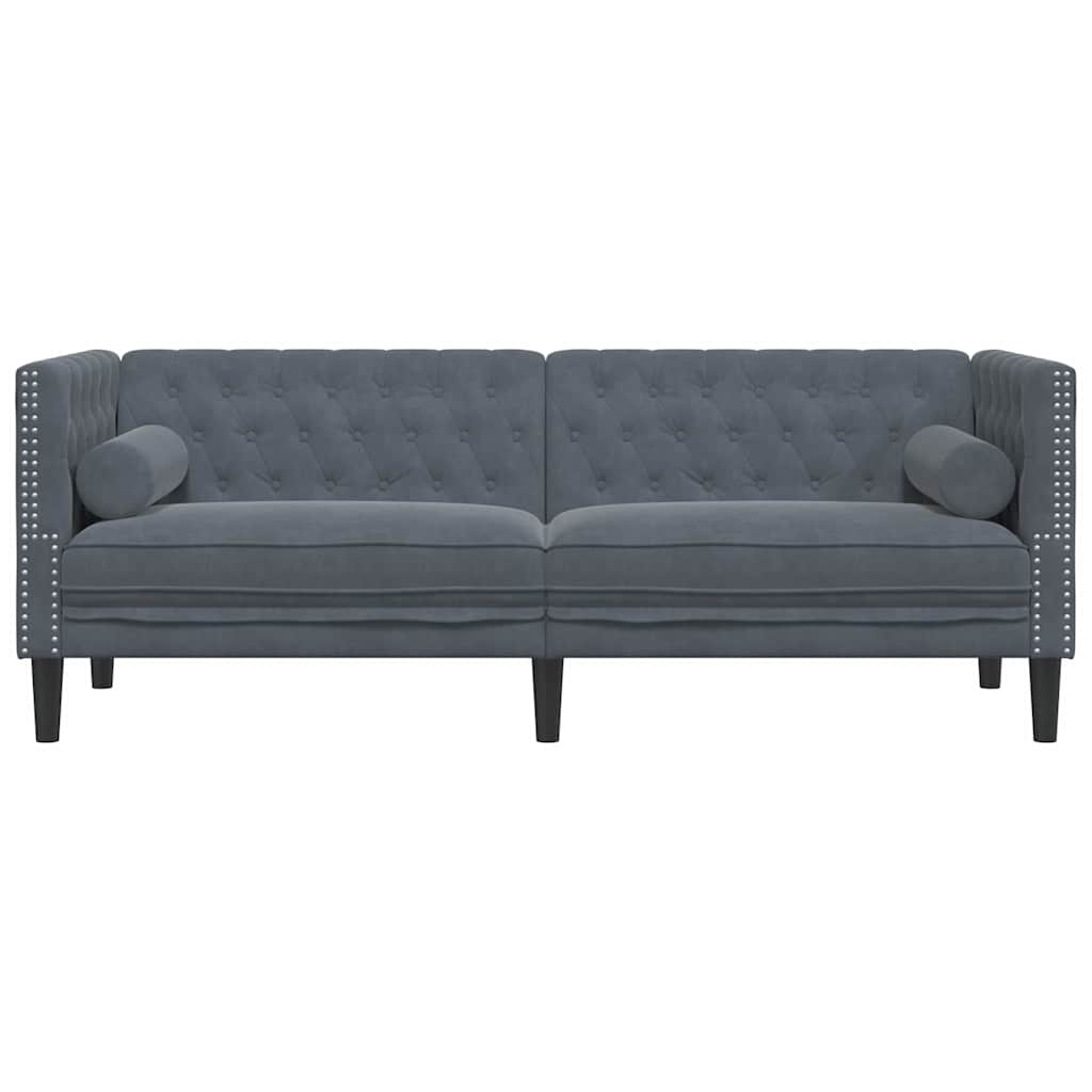 Sofa Dunkelgrau 194 x 74,5 x 70,5 cm Samt
