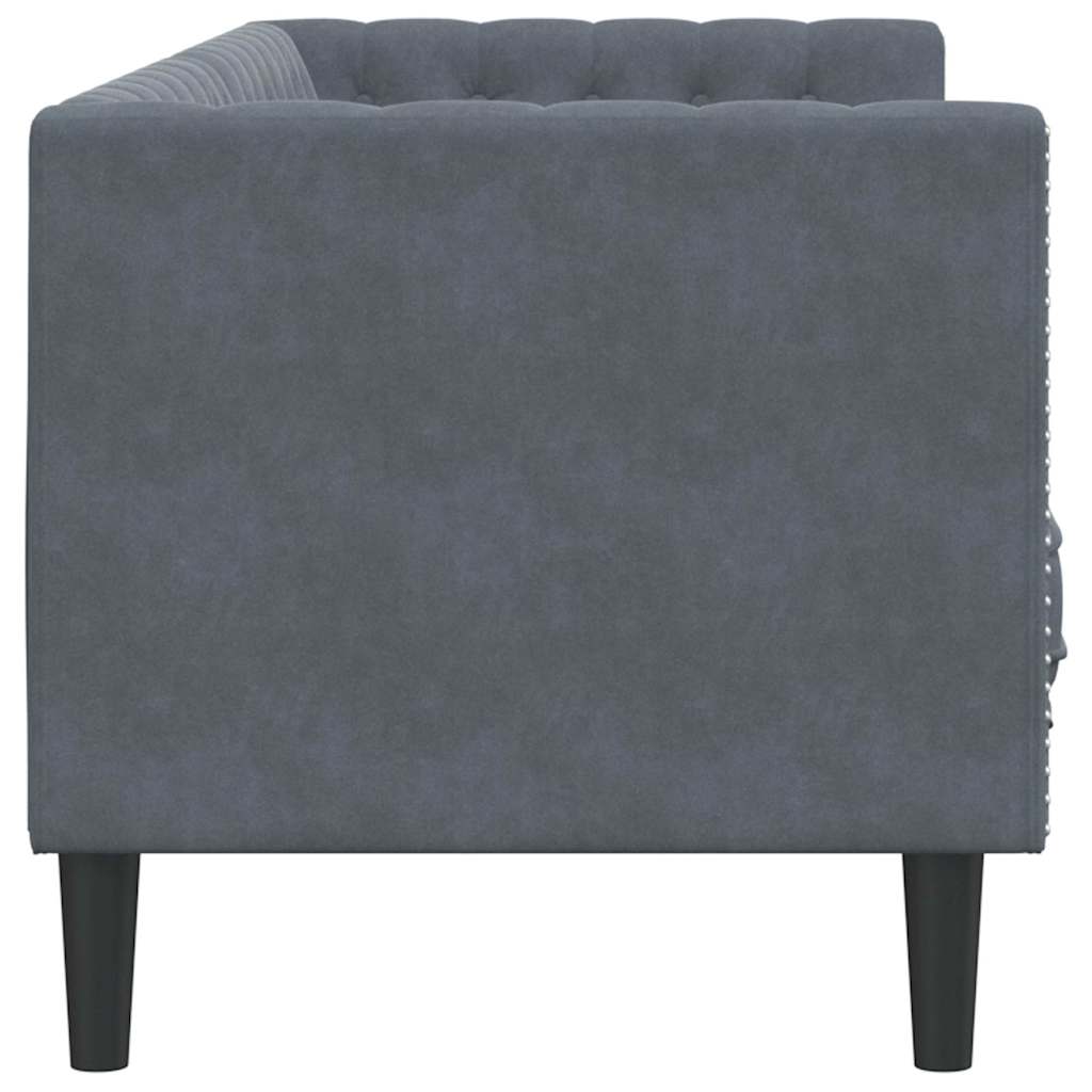 Sofa Dunkelgrau 194 x 74,5 x 70,5 cm Samt