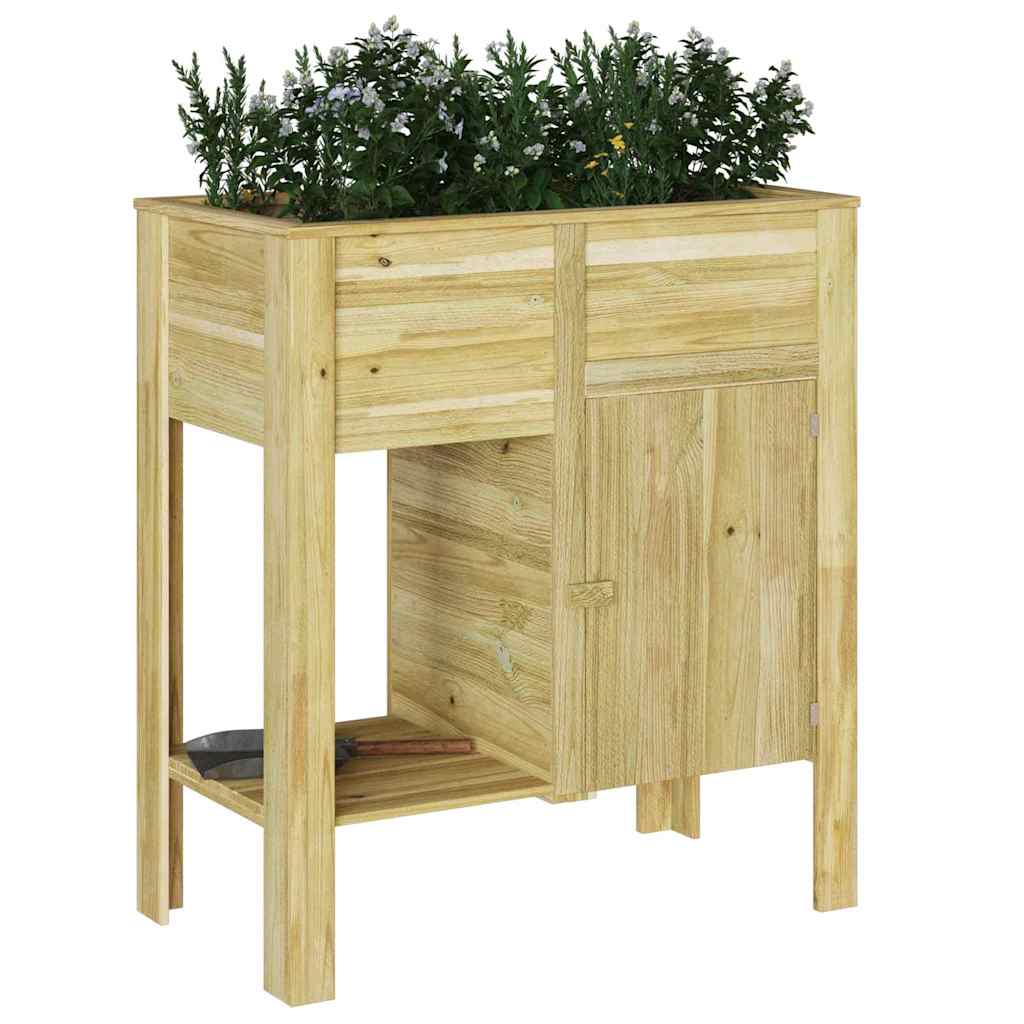 Hoher Pflanzer mit Regal Braun Imprägniertes Kiefernholz