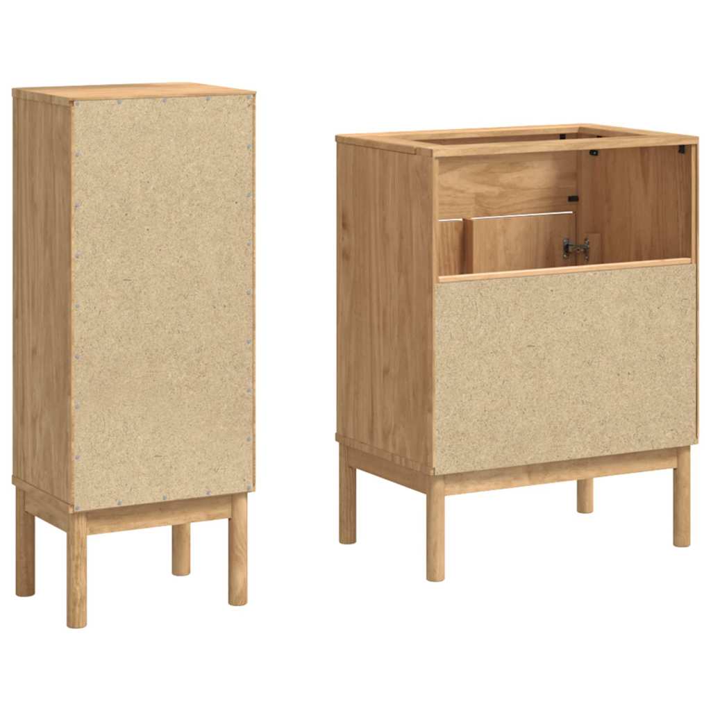 Badezimmermöbel-Set FLORO 2 pcs Wachsbraun Massivholz Kiefer
